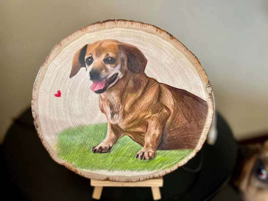 Custom Pet Portrait Wood Ornament