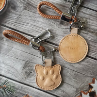Hand-Carved Leather Keychain
